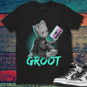 Baby Groot Love Music Cute Face Unisex Gift T-Shirt Shirt Gift For Men Women